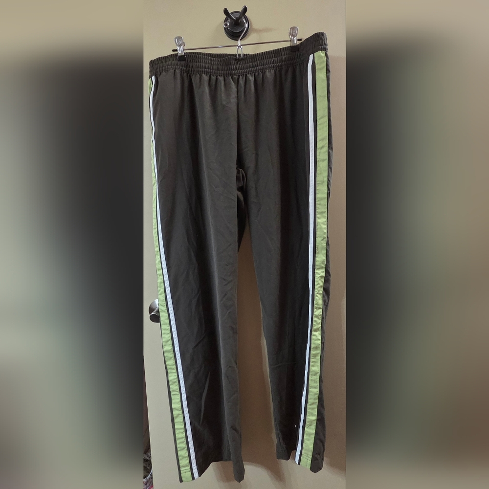 Nike Green and White Track Pants with Elastic Waistband